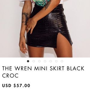 Princess Polly Black Croc Mini Skirt (SOLD OUT )